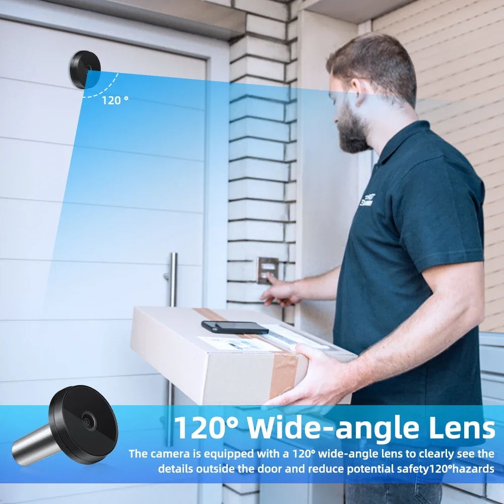 Awapow Wireless Door Peephole Camera 3.5 Inch Digital Door Viewer Doorbell 120° LCD Screen Monitor Home Security No Need WiFi