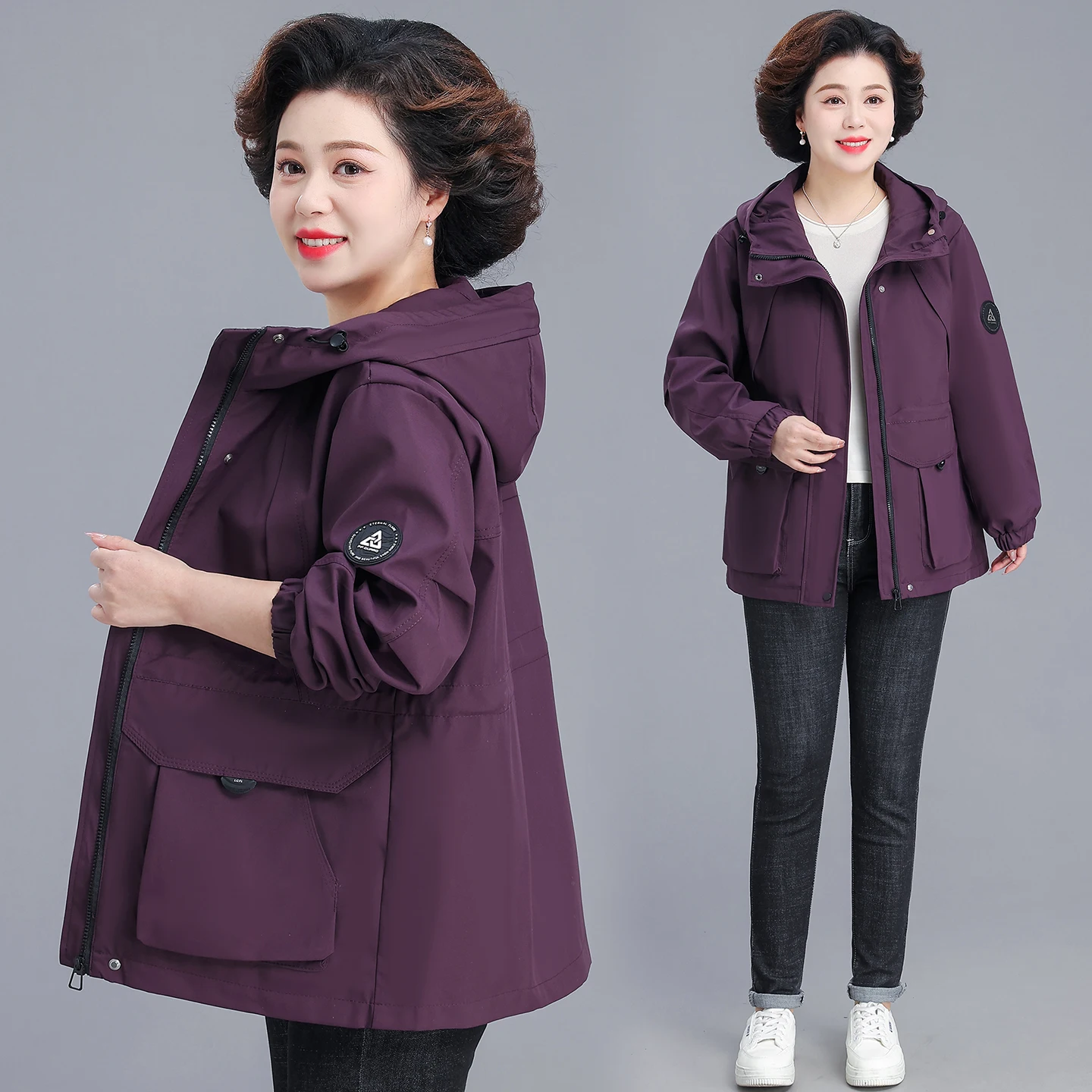 

Весенняя модная повседневная куртка средней длины для молодых мам и женщин среднего возраста: комфортная, теплая, из полиэфирного волокна