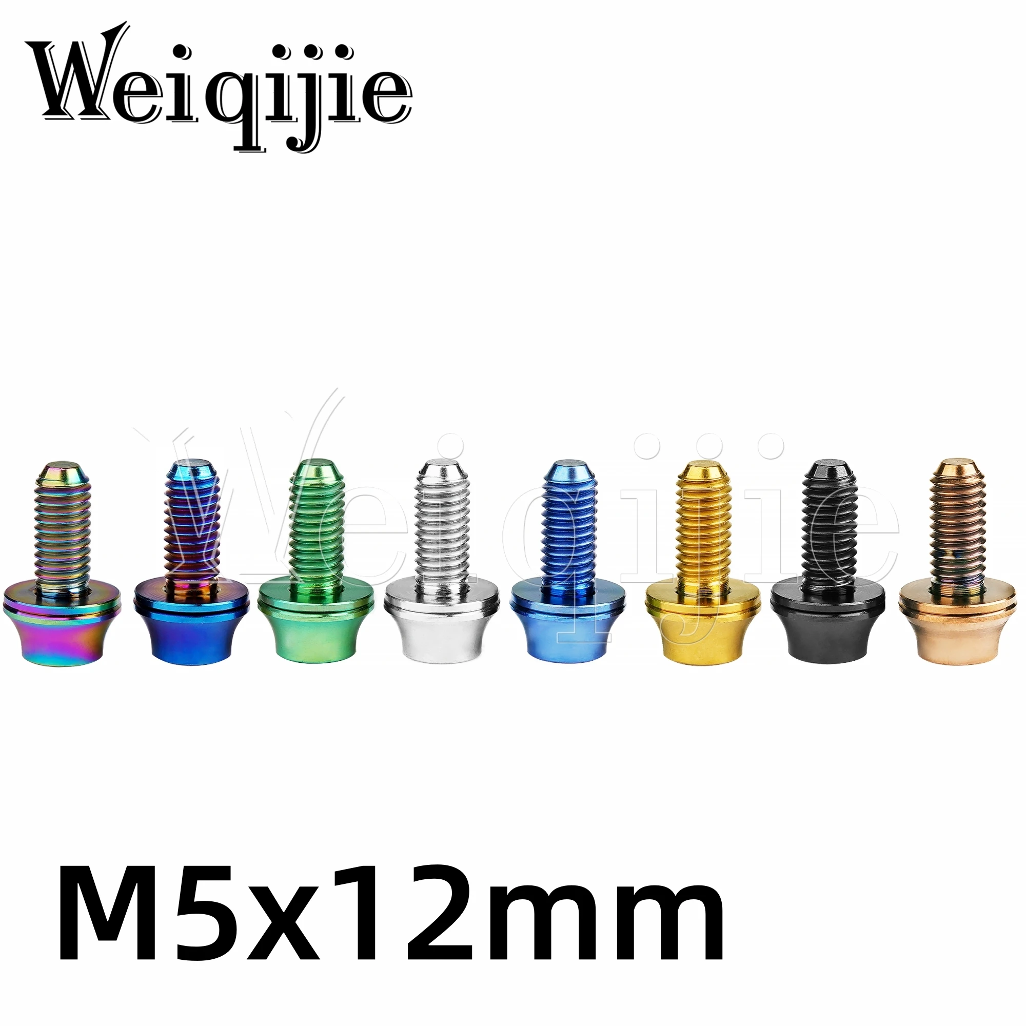 Weiqijie 6Pcs Titanium M5X12mm Titanium Bolt Bicycle Water Bottle Retainer Mounting Screws For Road/Mountain Biking