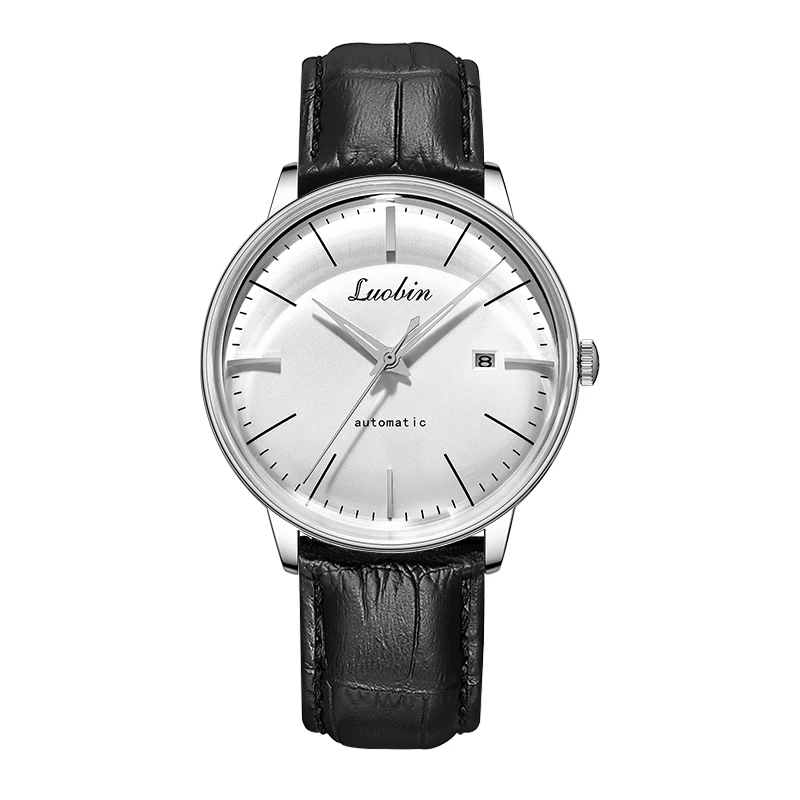 42mm Simples Ultra-fino Automático Mecânico Relógio Calendário Luminoso Impermeável Aço Inoxidável Auto-liquidação Mens Watch Luxo