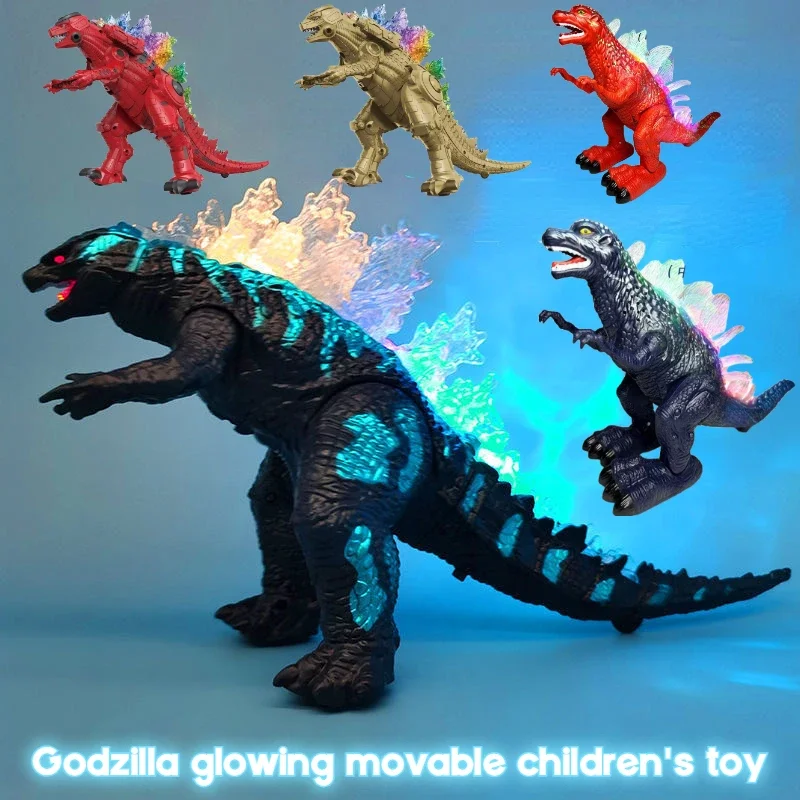 

6 pieces Glowing Godzilla VS King Kong Anime Action Figuries Movable Godzilla Ghidorah Soft Glue Monster Doll Model Kid Toy Gift