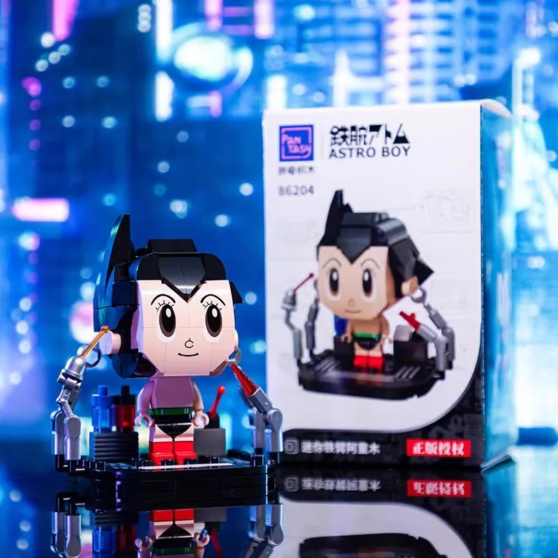 Genuine Astro Boy Mini Assembling Building Blocks Children's Toy Model Collection Ornaments Children's Holiday Gift