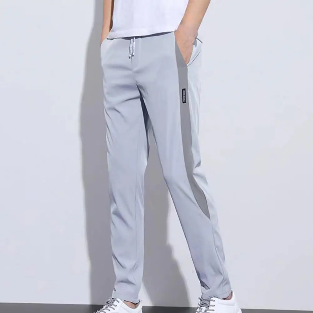 Male Casual Contrast Color Draping Pants Summer Pencil Pants High Waist for Party Dropshipping