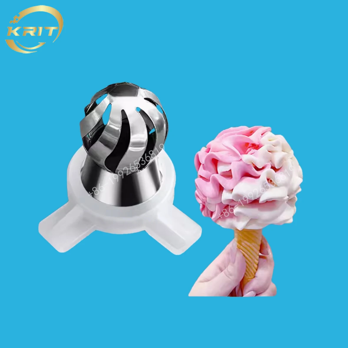 1 PC Stylish And Innovative  Stainless Steel Flower Shaped Nozzle Modern Design For Soft Serve Ice Cream Machines