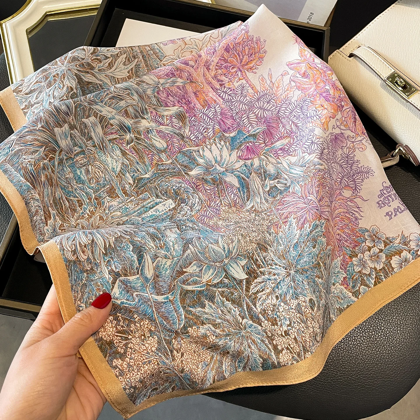 2025 New 100% Natural Silk Scarf Women Square Shawls Wraps Foulard Scarves Pashmina Neckerchief Female Hijab Bandana Poncho 65cm