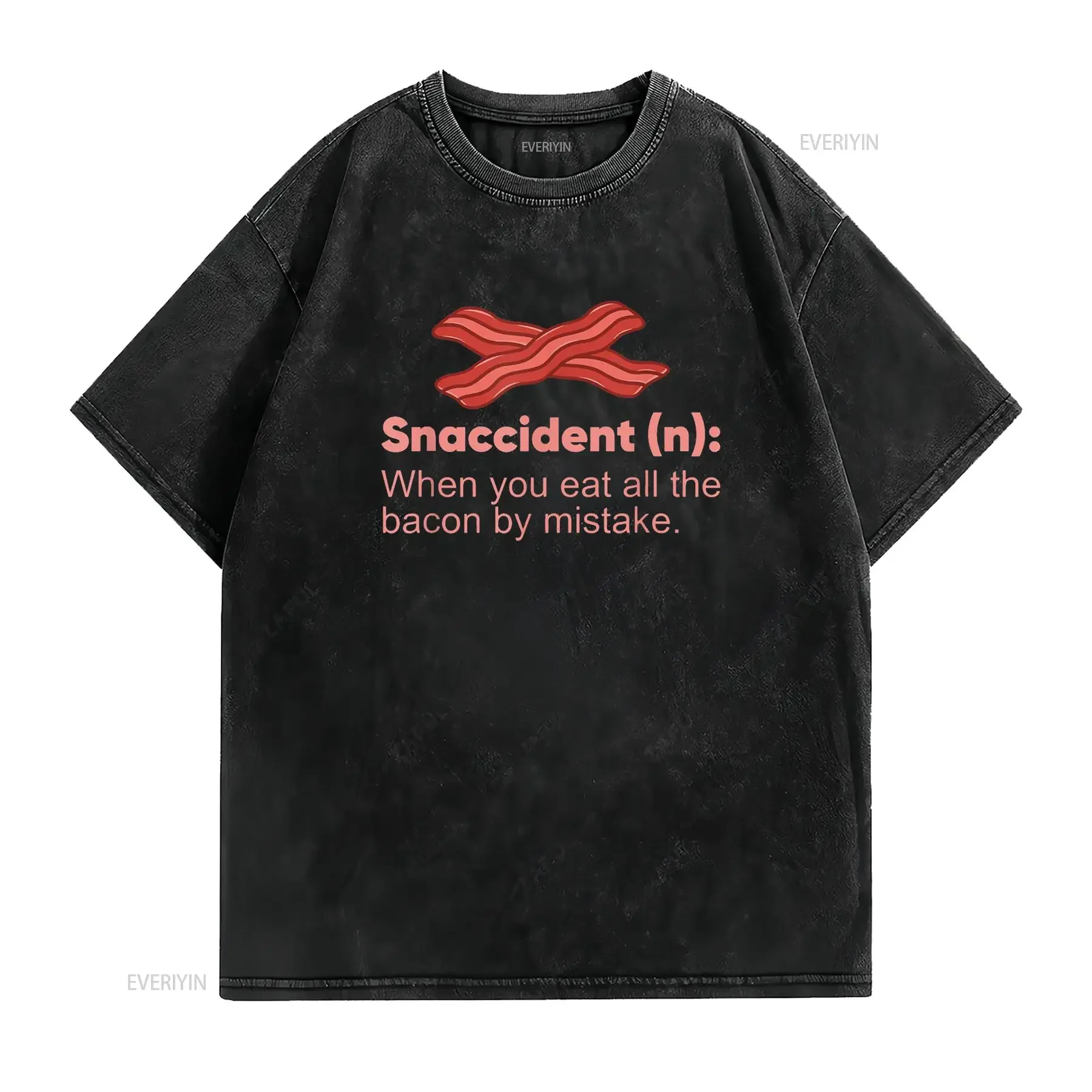 Funny Snaccident Bacon For Lover BBQ T Shirt vintage Washed fashion Stylish graphic Versatile streetwear Top For Everyday Wear
