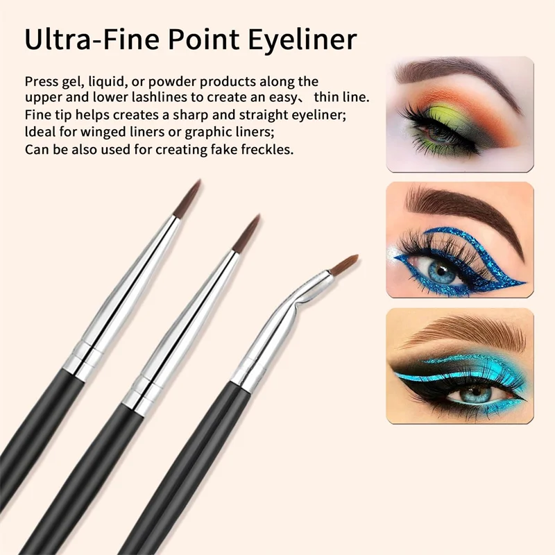 7 قطعة شفرة كحل عينيه فرش مجموعة رقيقة جدا مائل شقة كحل فرش غرامة نقطة شقة الحاجب فرشاة المخفي فرشاة #4