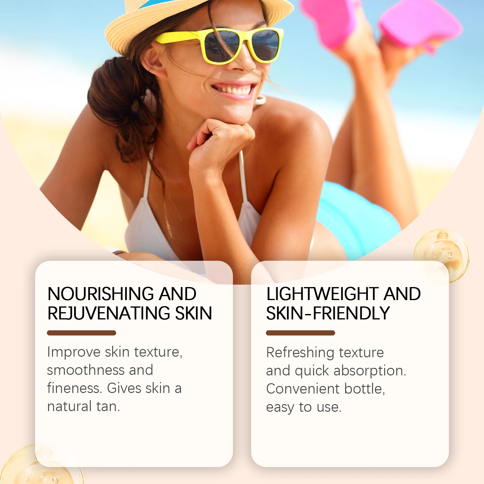 Deep Tanning Body Oil Fast Bronzing Glow with Coconut Oil Intense Moisturizing Long Lasting Tan Bronzing Oil for Beach Vacation - view 4