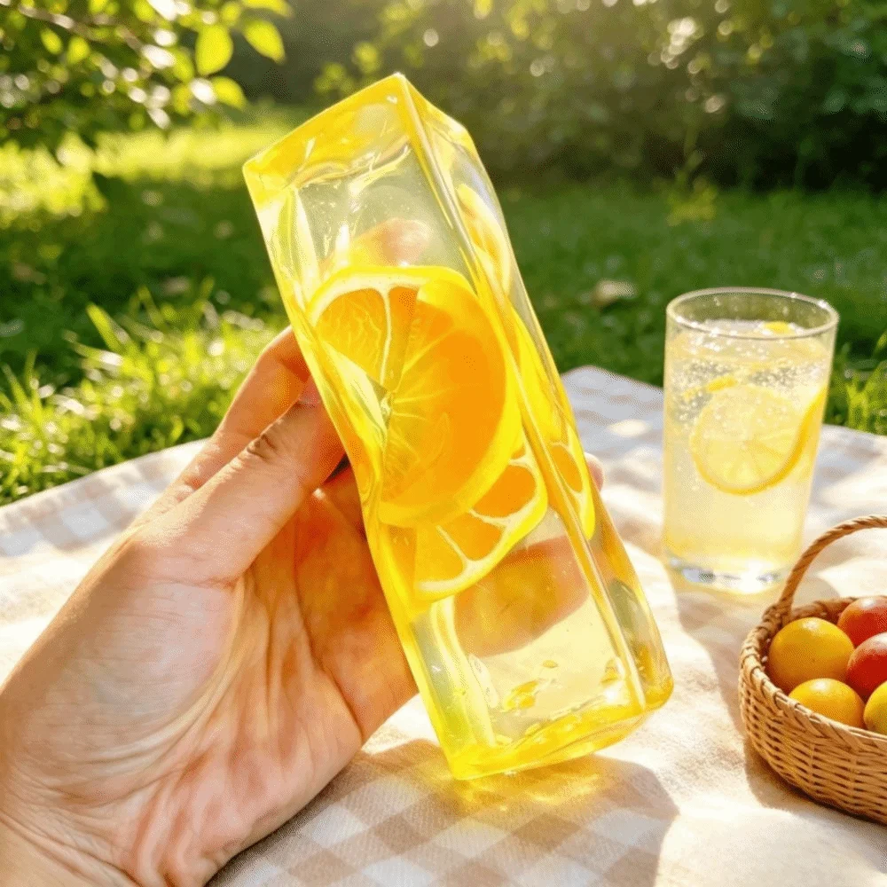 Fidget Transparency Fruit Ice Cube Squishy Realistic Non Rebound Fruit Squishy Kneading Comfortable Fruit Jelly Stick Party