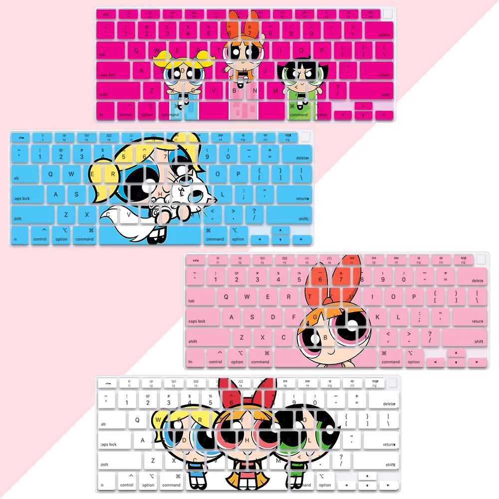 

Powerpuffs Girls US Layout Color Print Soft Silicone Keyboard Cover For Macbook 2020 Air A2179 A2337