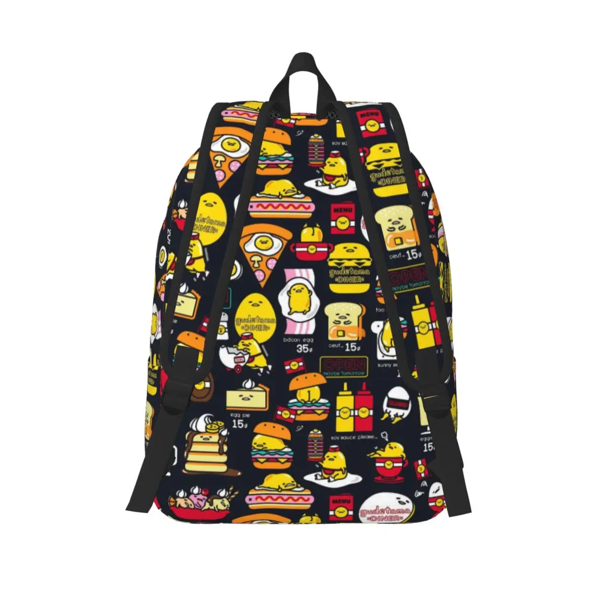 Gudetama Niedlicher Eier-Cartoon-Rucksack, Mittelschule, Schule, Studenten, Büchertaschen, Herren, Damen, Tagesrucksack, Sport