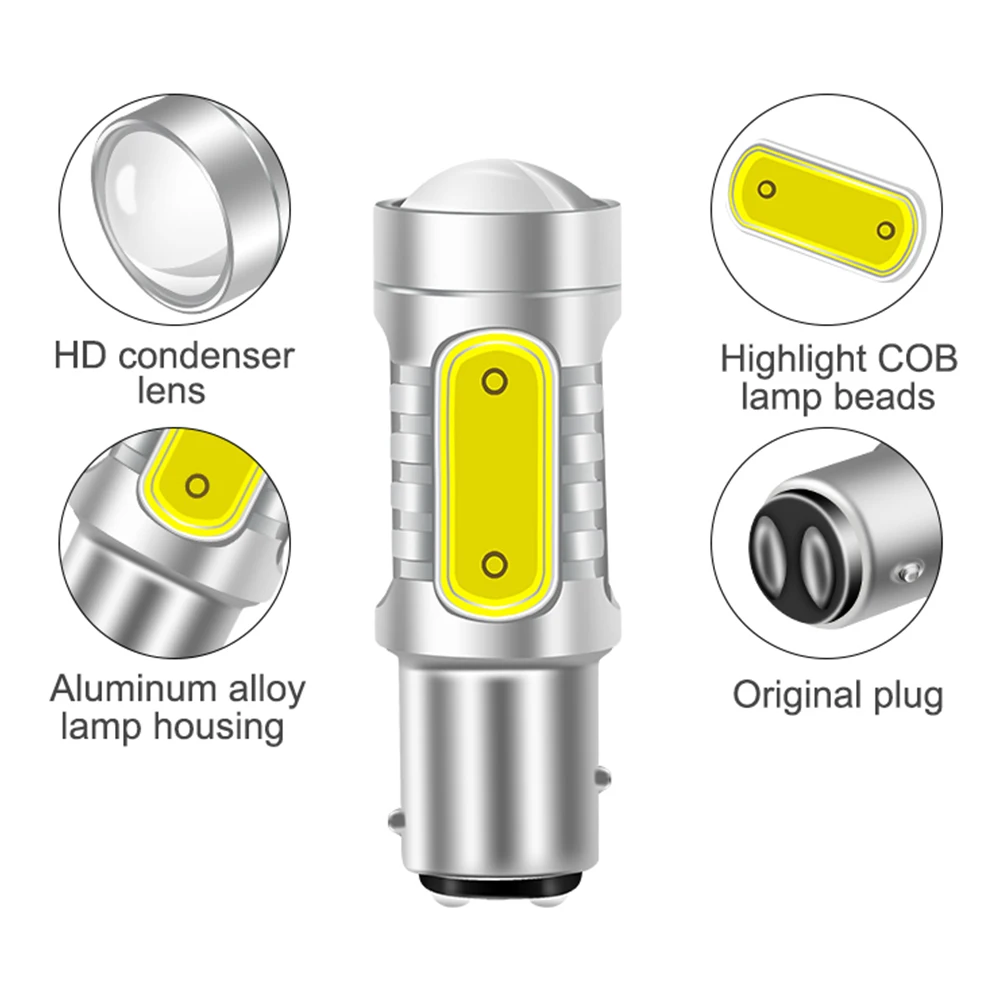 Clignotants LED pour Voiture, 2x1156 BAU15S PY21W BA15S P21W, Lampe T20 7440 W21W 7443 W21/5W T25 3157, Blanc localité Jaune 12V