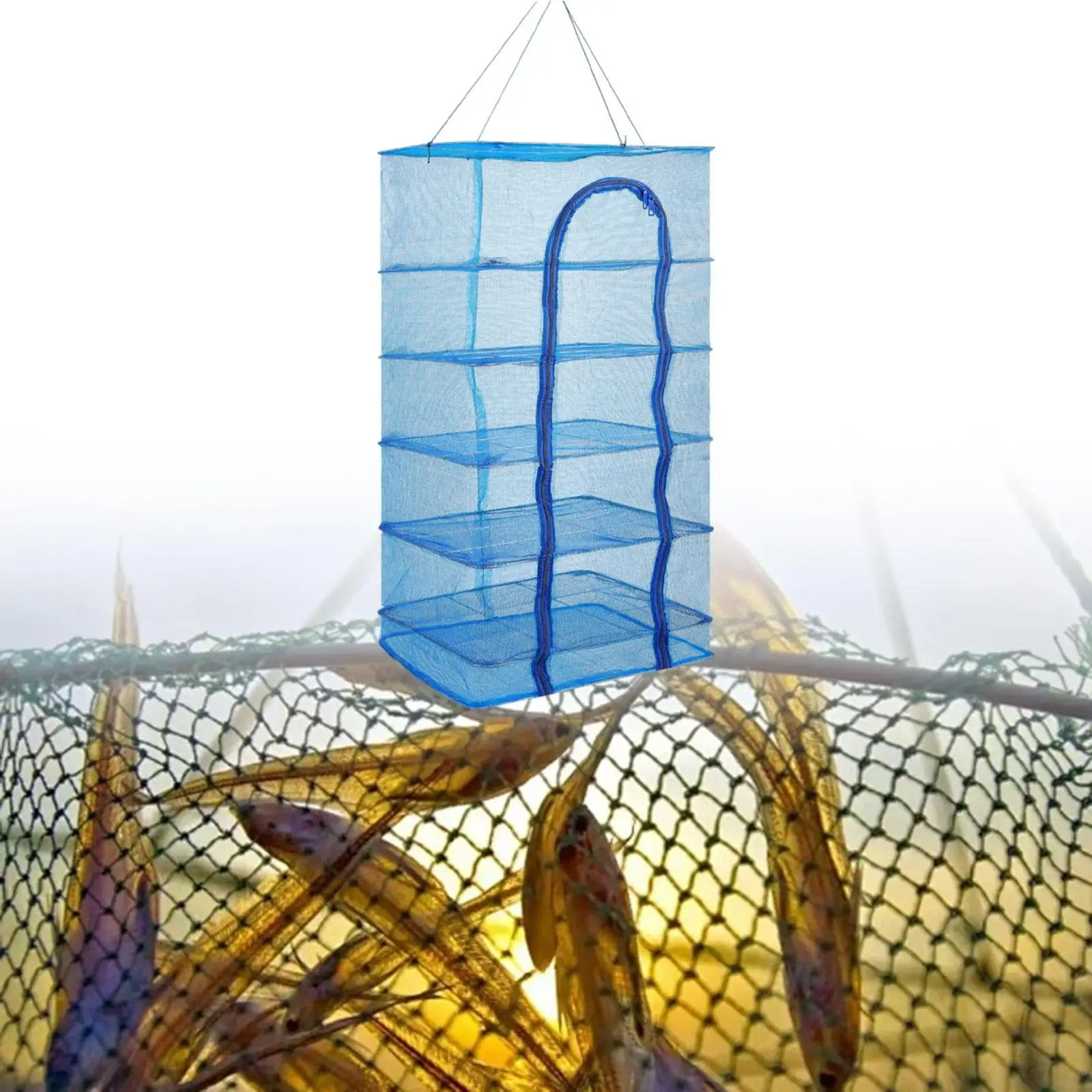 

5 Tiers Folding Drying Fishing Net Hanging Dryer Bag for Vegetable Outdoor
