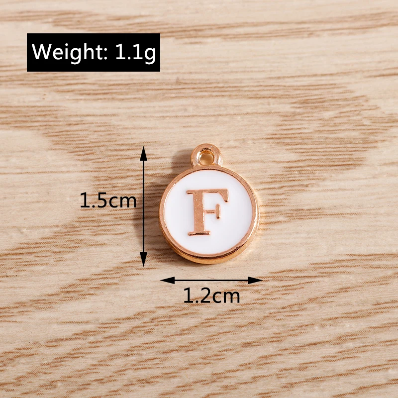 10 teile/los 12*15mm A-Z Brief Emaille Charms für Schmuck Machen Anhänger Halsketten Ohrringe DIY Handgemachte Armbänder handwerk Liefert – Detail 1