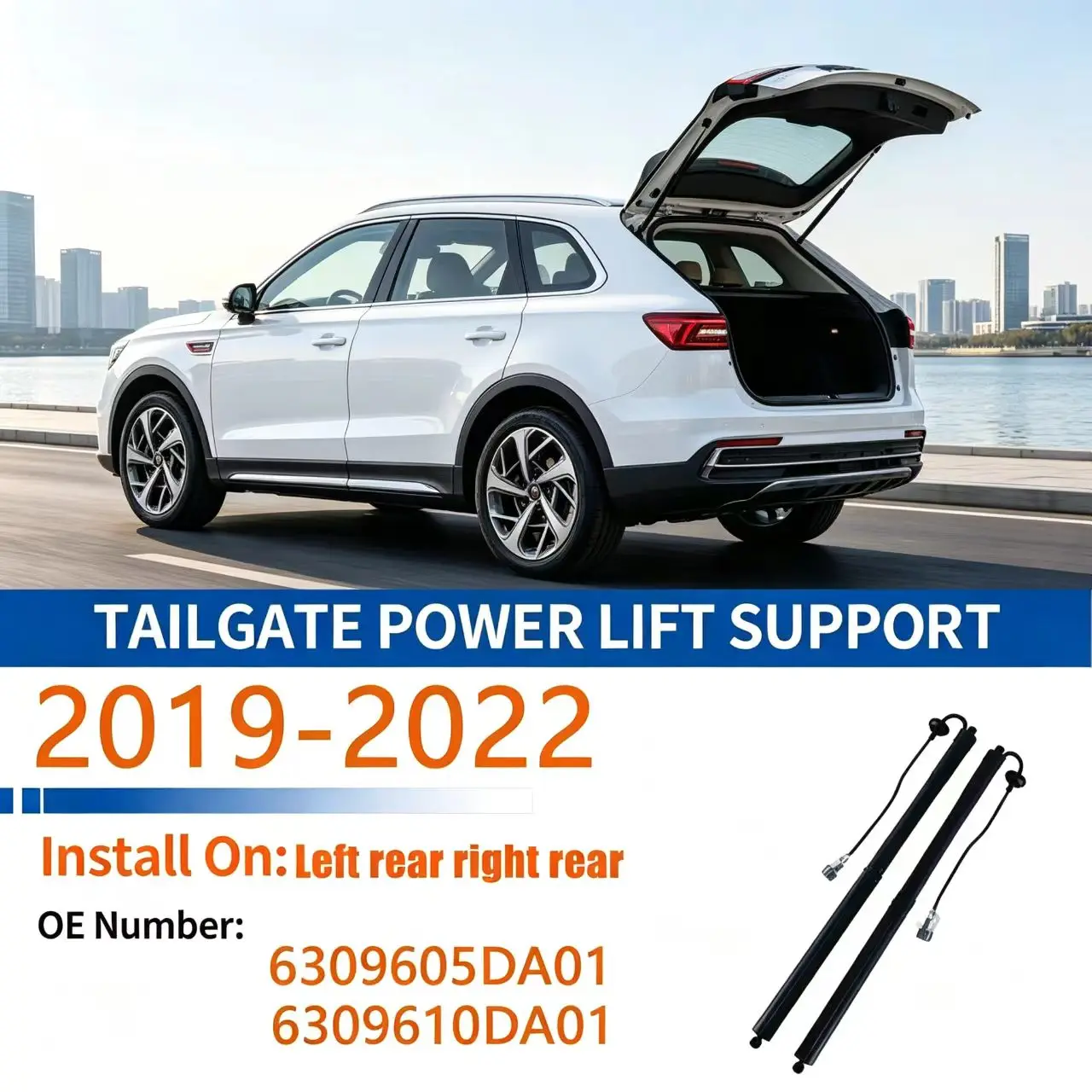 For 2019-2022 Hongqi HS7 C229 Tailgate Support Rod Rear Tailgate Strut Electric Support Automotive OME 6309605DA01 6309610DA01