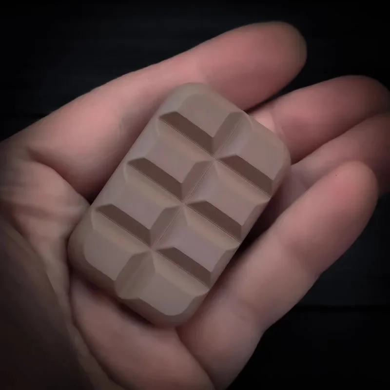 3D Printed Chocolate Magnetic Push Card Stress Relief EDC Fidget Spinner Toy Anti Stress Mechanical Slider Push Plate Mens Gift