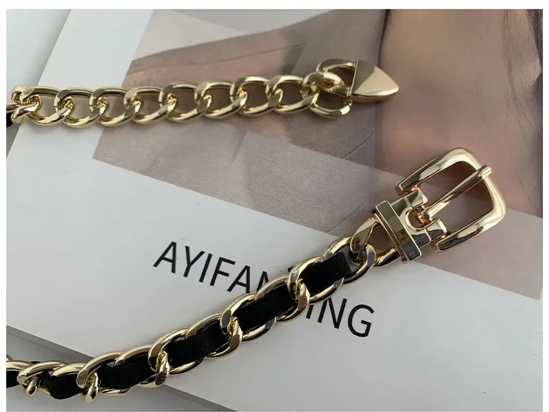 Metal Chain Belts for Women Waistbands Long Tassel for Suitable Jeans Suit Dress Waist Belt Luxury Brand Designer