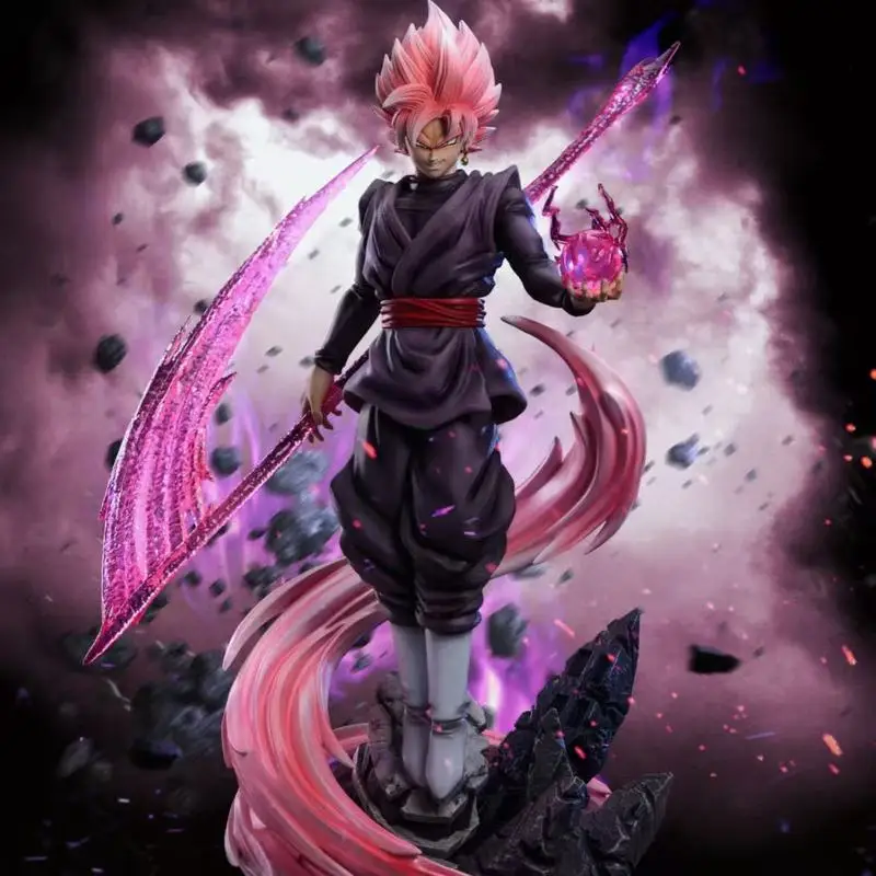 Figura de Acción de Anime Dragon Ball Super Goku Black Rose con Guadaña, Estatua GK, Modelo Coleccionable para Decoración de Escritorio
