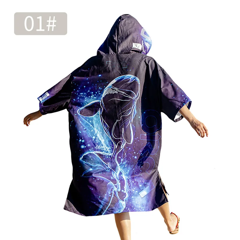 SEAPLAY Quick Dry Microfiber Poncho Towel For Adults Men Women Surf Beach Wetsuit Changing Towel Beach Surf Poncho Bath Robe