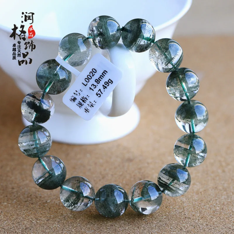 [Hot Sale] Natural Crystal Brazil Phantom Quartz Men's and Women's Thousand-Layer Mountain Pattern Bracelet Green