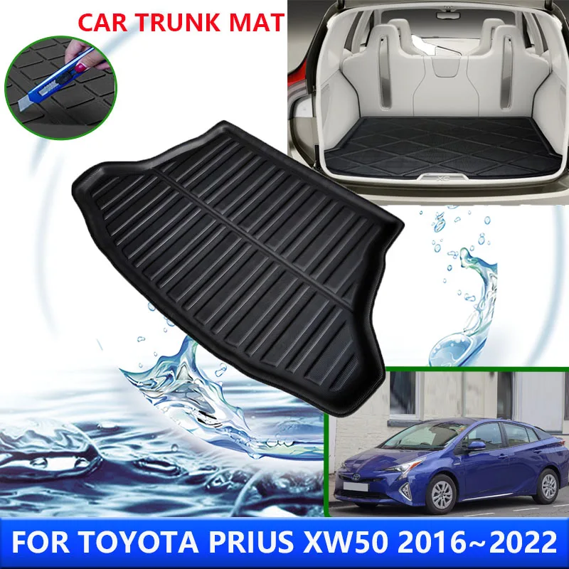 For Toyota Prius XW50 2016~2022 2017 2018 2019 2020 Car Rear Trunk Protector Pads Waterproof Liner Anti-Fouling Mats Accessories