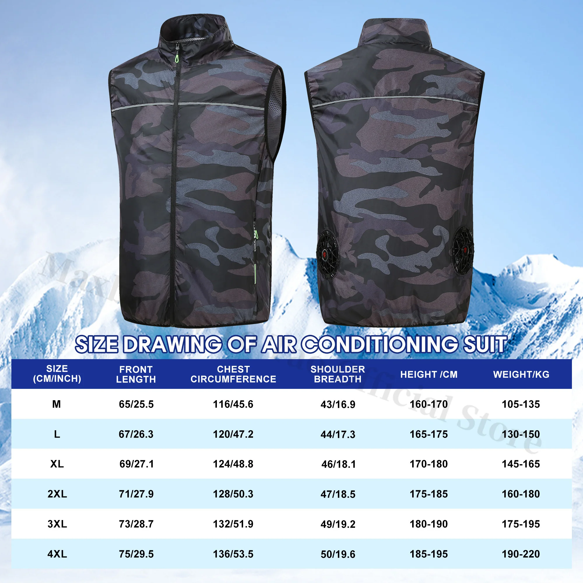  EIAO 9 Blade سترة تبريد يمكن ارتداؤها سترة مروحة دراجة نارية مكيفة الهواء الملابس للرجال النساء المشي لمسافات طويلة الصيد الرياضة في الهواء الطلق #3