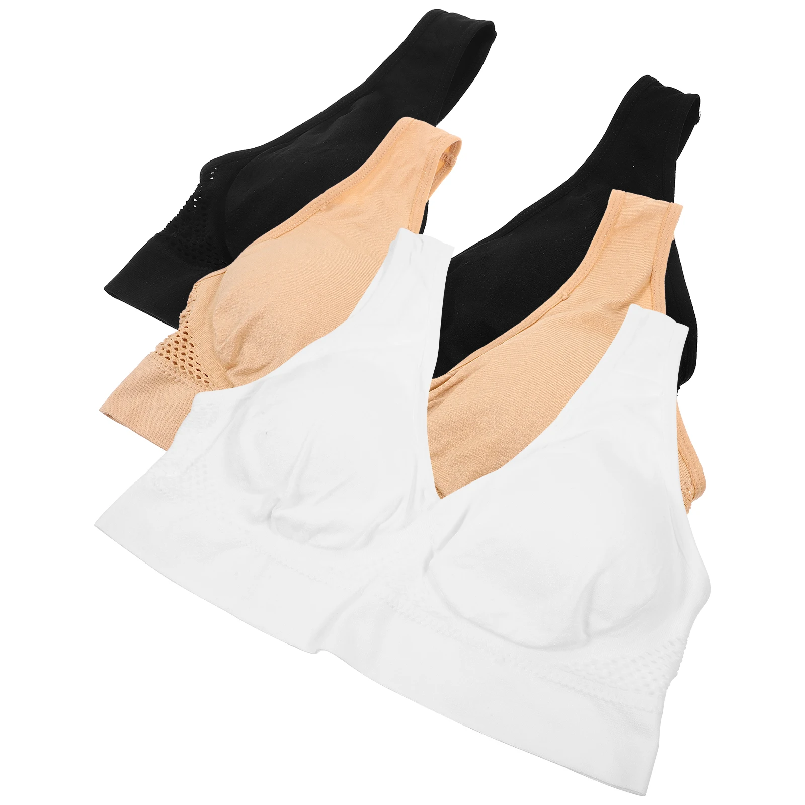 

3Pcs Large Size Sports Bras for Women Breathable Mesh Workout Tops Gym Fitness Bra Packs Workout Tops for Women Pack