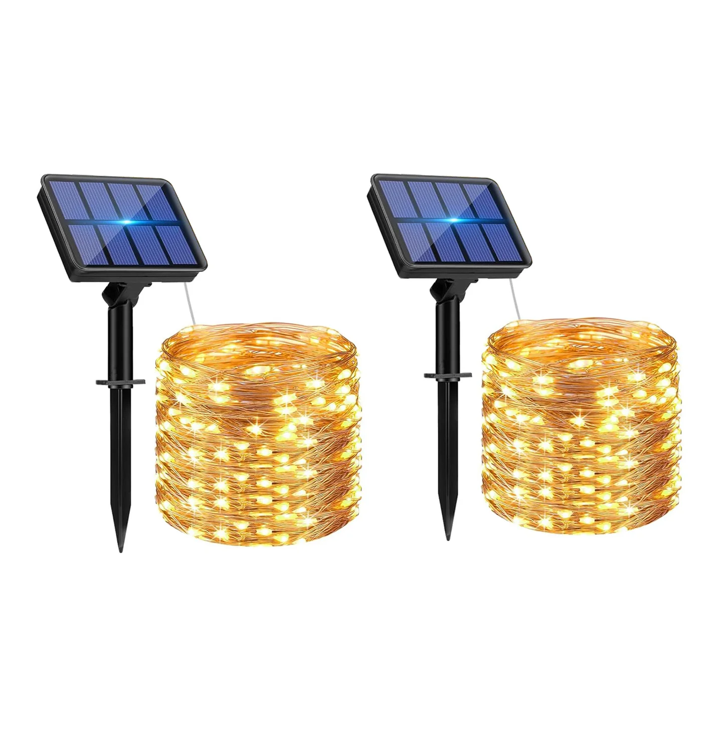 

2pcs 12m 100LED Solar Outdoor Lights String Garden Fairy Lights Waterproof Christmas Garland Yard Decoration Holiday Lighting