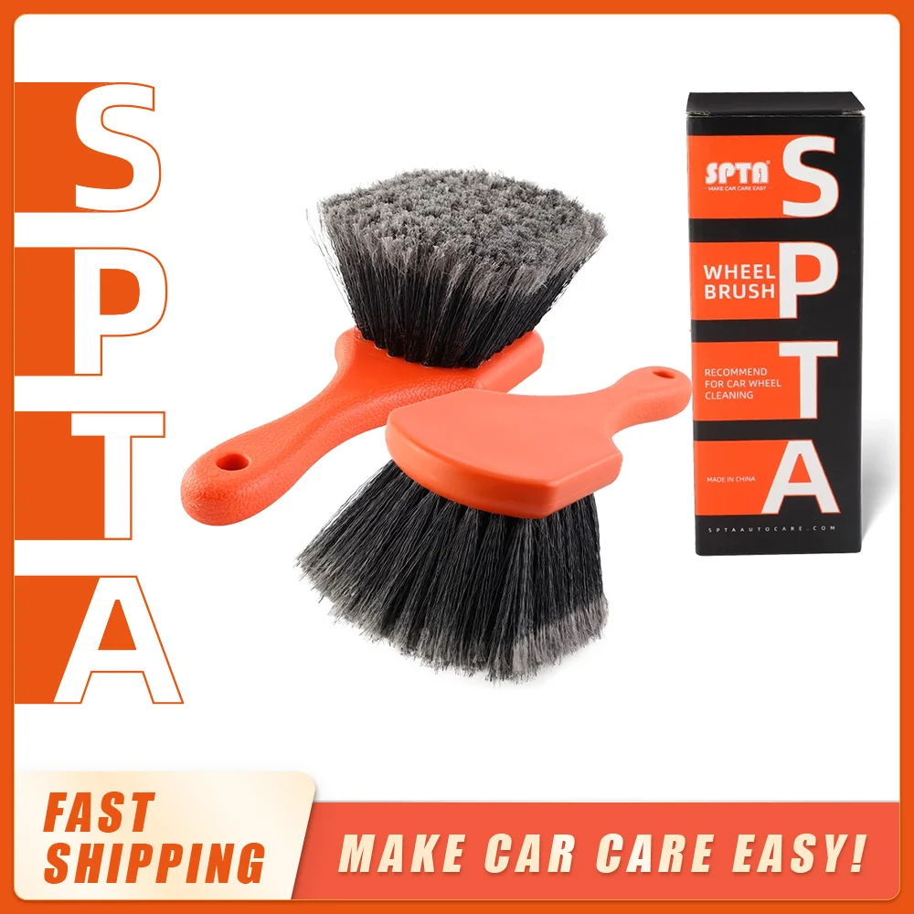 (Bulk Sale)SPTA Wheel Tire Brush Soft Bristle Car Cleaning Brush Car Wash Brush Alloy Wheel Brush Tire Rim Hub Cleaning Brush