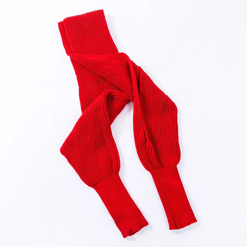 Bufanda multifuncional de invierno para mujer con mangas largas, chal tejido cálido para otoño, bufanda gruesa de Color sólido, capa 2025