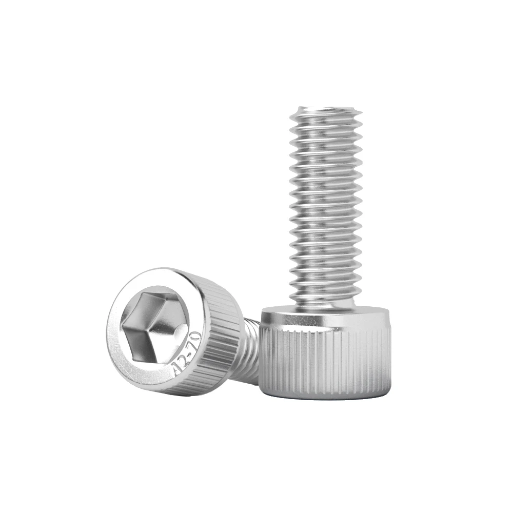 Innensechskantschraube aus Edelstahl 304, Gewinde, Metall, Maschinenschrauben, M3, M4, M5, M6, M8, DIN912, DIN7991, ISO7380, A2, sechseckige Inbusschrauben
