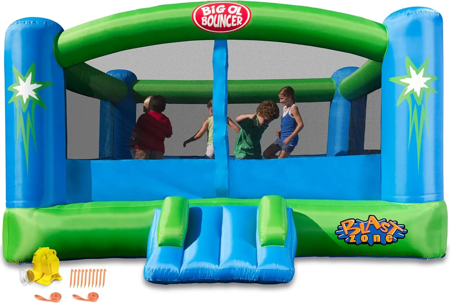 

Big Ol Bouncer 15x12 Inflatable Bounce House with Blower Huge Premium Quality Great For Events Holds 6 Kids