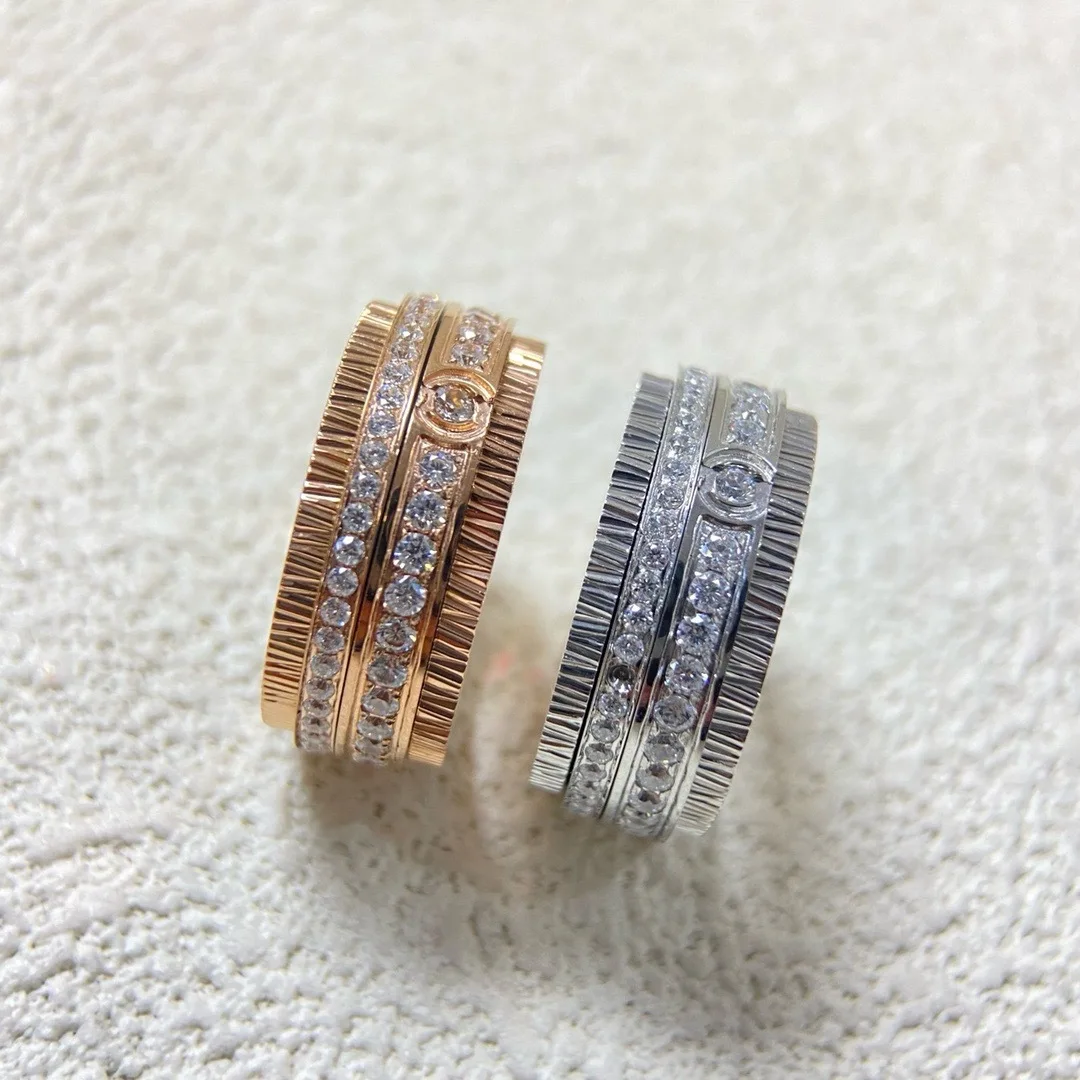 New Style 925 Sterling Silver 18K Rose Gold Plated Spinner Ring For Lovers Women And Men Fine Jewelry