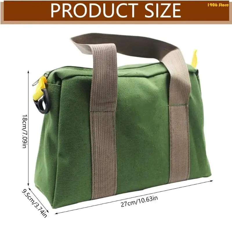 U1JB High Capacity Workshop Bag Canvas Fabric With Wide Opening Design