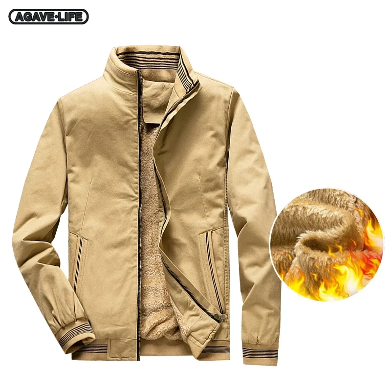 

Autumn Winter Fleece Jackets Men's Clothing Military Baseball Jacket Men Bomber Jackets Casual Thick Warm Windbreaker Outwears