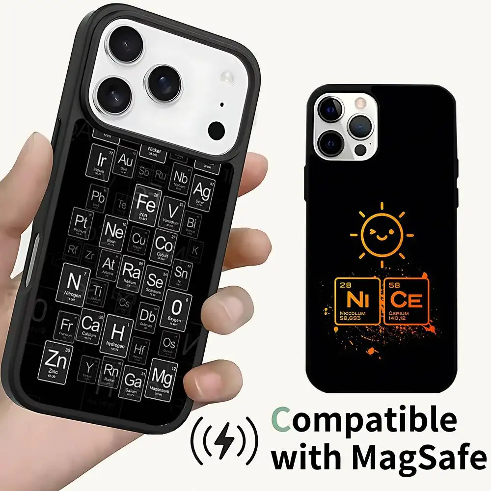 

Periodic Table Chemistry For IPhone 17,16,15,14,13,12,11,Pro,Max,Plus,Mini,SE4,E Protective Magnetic Case Cover