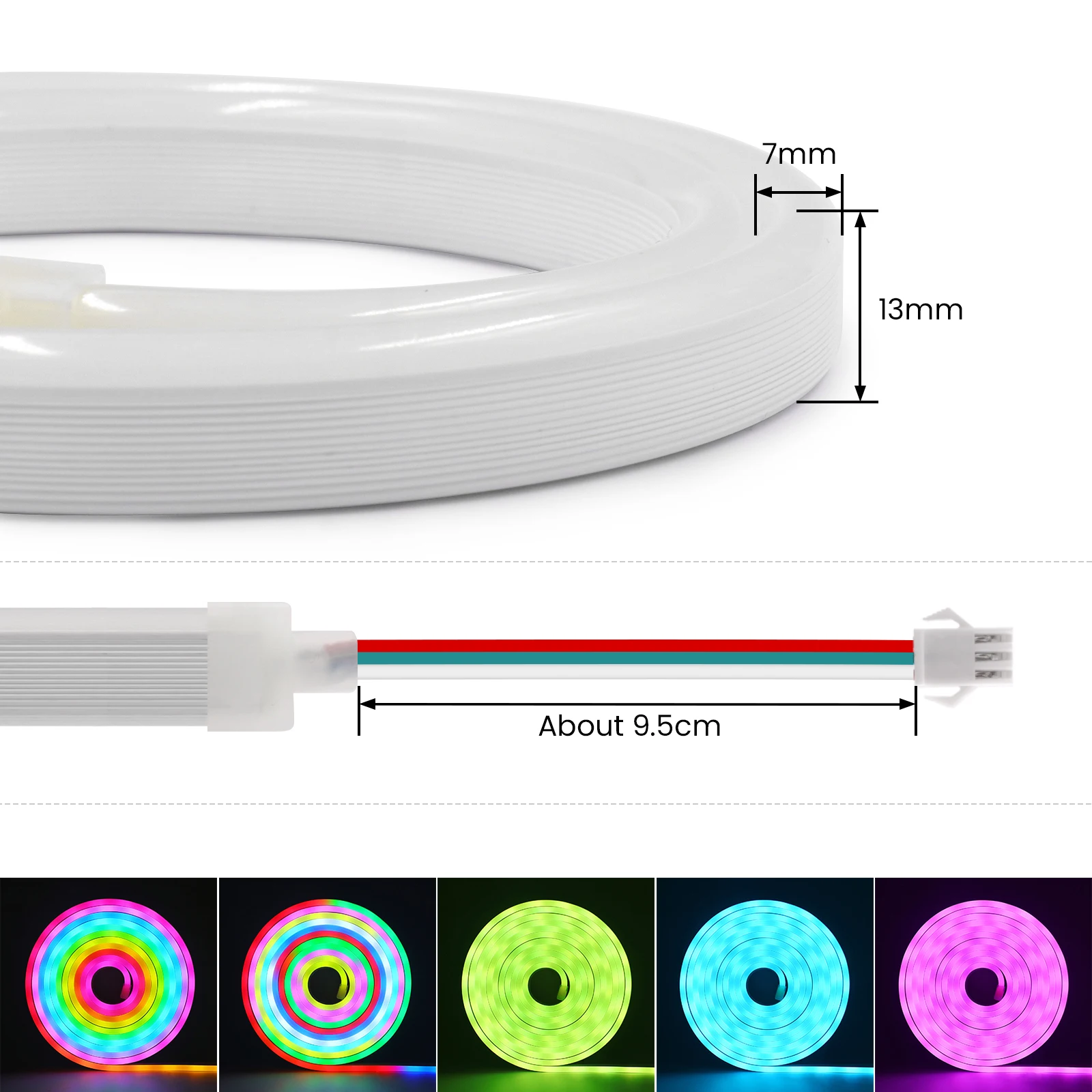 5V RGB Neon LED Strip Light WS2812B Color Changing Rope Light 1M 2M 3M 4M 5M Elastyczna wstążka Luces LED TV BackLight Diode Tape