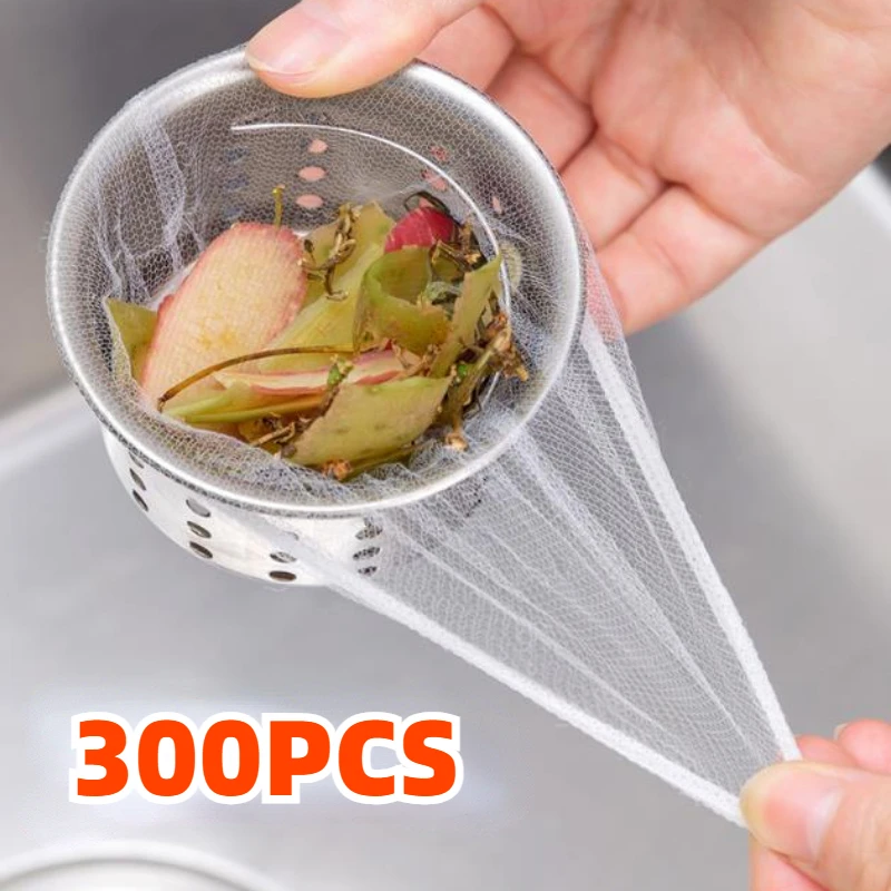 Filtre d'évier de cuisine anti-blocage, sac à ordures, filet à mailles pour fuite de piscine, crépine d'évier, vidange d'égout, poulet, 300 pièces