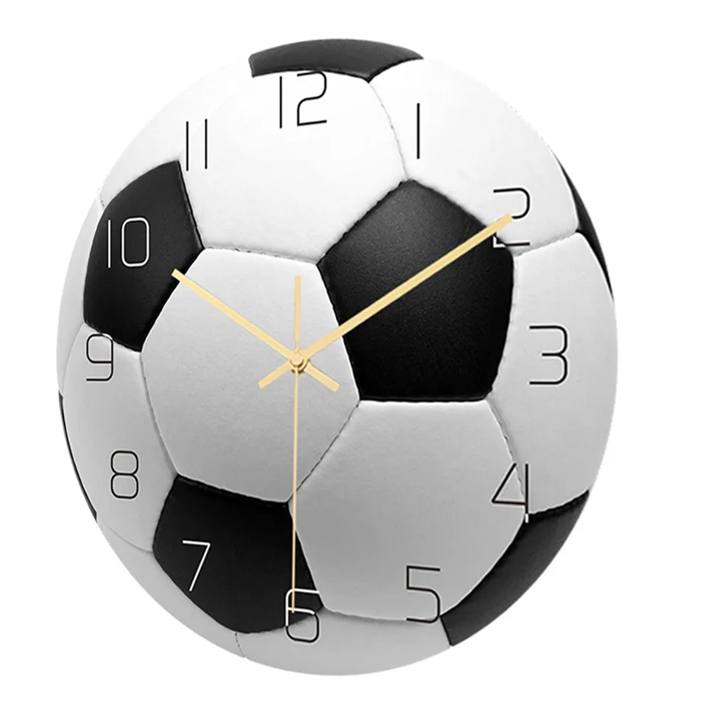 

Modern Football Wall Clock Acrylic Build Silent Running Large Display Easy Mounting Home Decor for Living Room Bedroom Study
