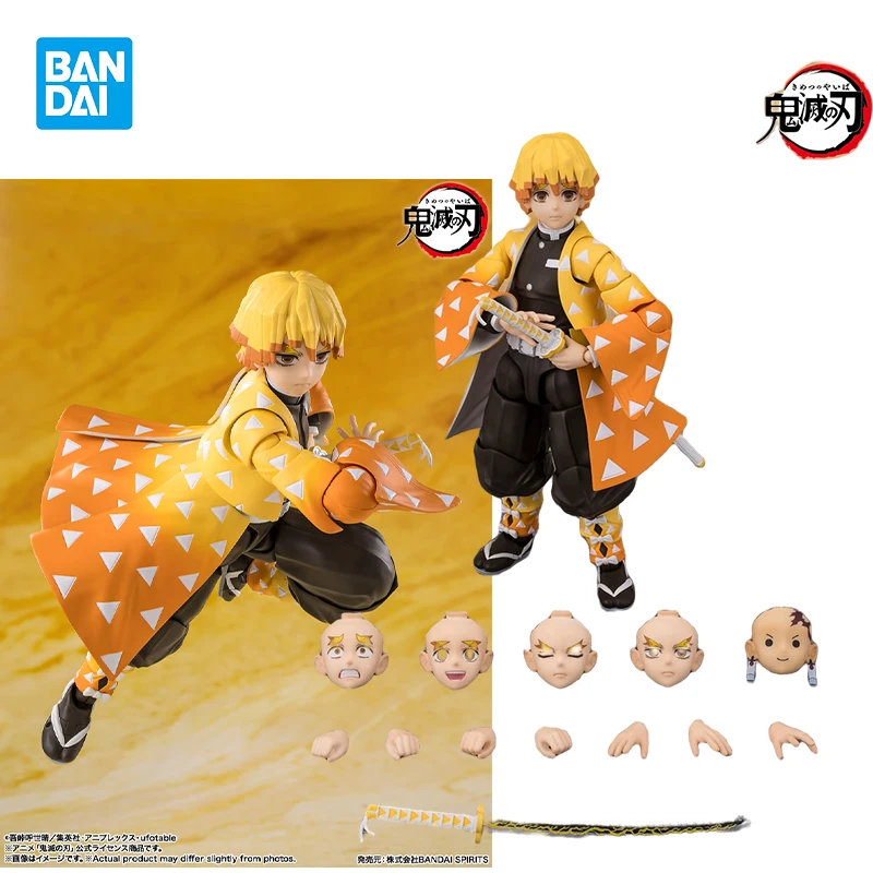 

In stock Bandai Original Demon Slayer S.H.Figuarts Agatsuma Zenitsu About 14 cm Anime figure Action Figures Collection Model Toy