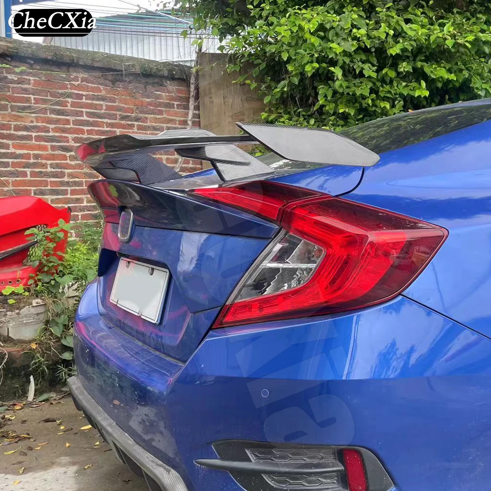 For Honda Civic 10th Generation 2016-2021 High Quality Fiberglass Material MP Style Rear Spoiler Trunk Spoiler Rear Wing Spoiler