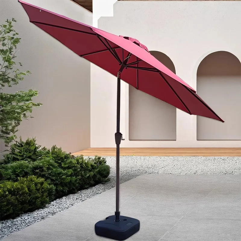 Shake Head Turnable Large Sun Umbrella Elbow Courtyard Terrace Decoration Sunshade Stall Rain Umbrella