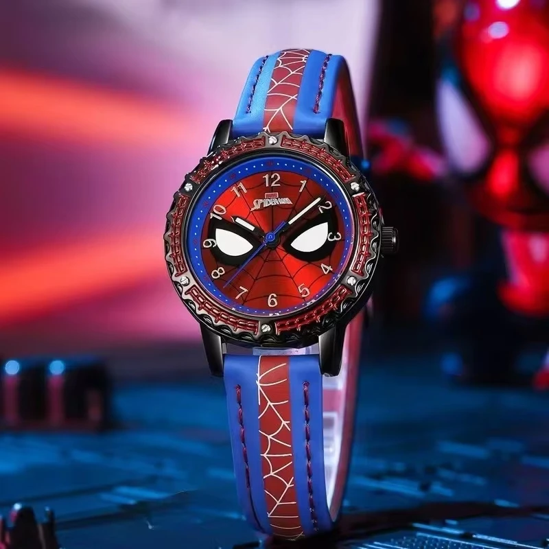 Cartoon Spider-Man Children Wrist Watches Boy Primary School Student Clock Waterproof Quartz Luminous Pointer Birthday Gift