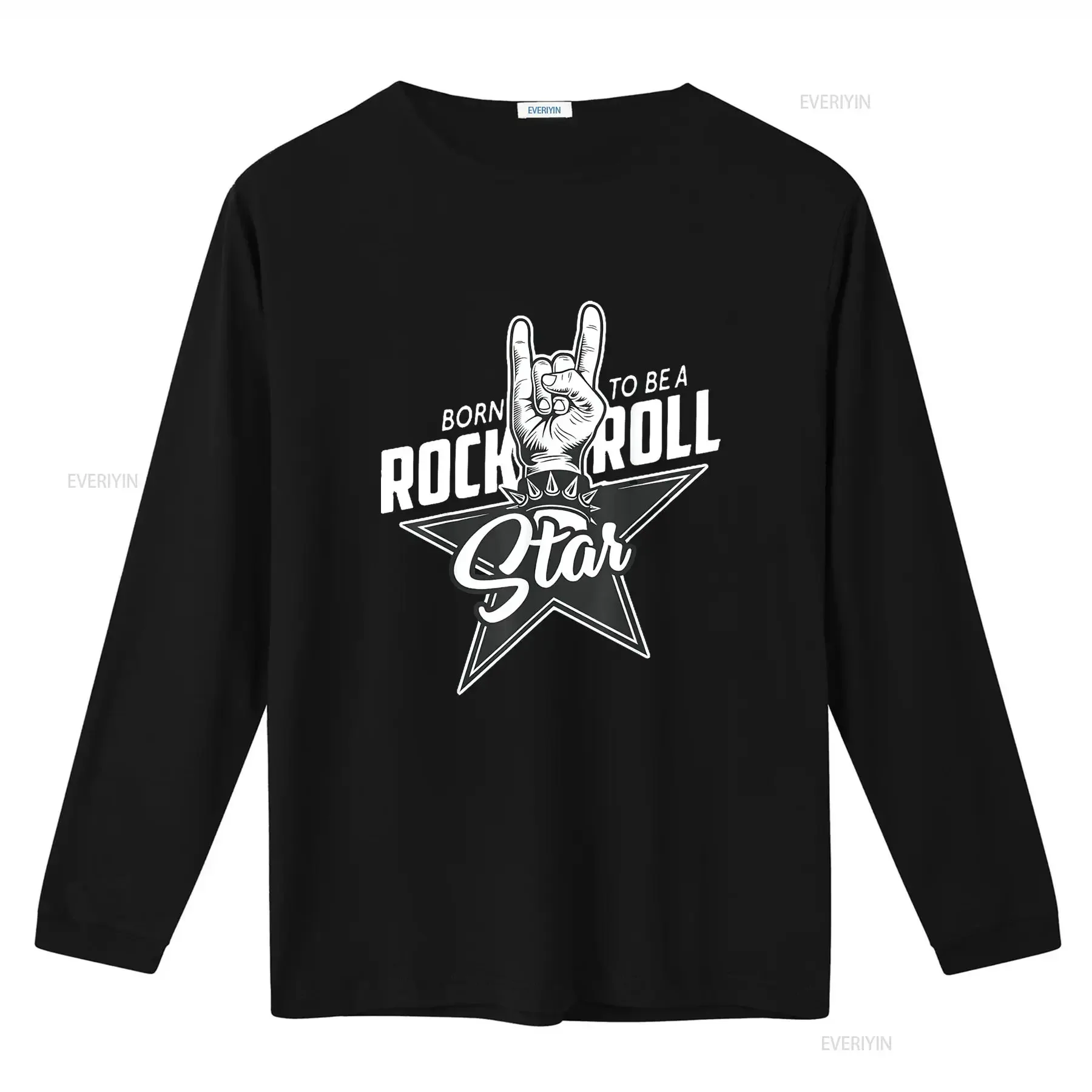 تي شيرت رجالي Born To Be A Rock Roll Star Hard Rocker Concert تي شيرت أسود عتيق مغسول ناعم مريح ومتعدد الاستخدامات قليلاً #3