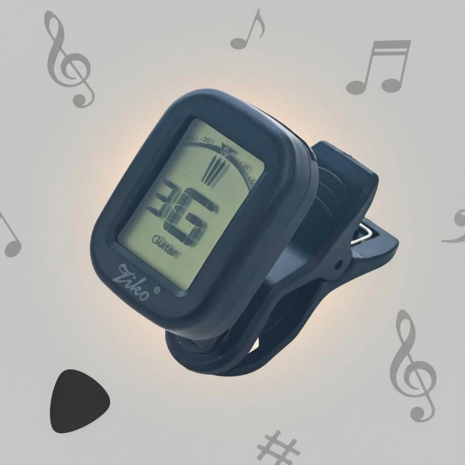 Chromatic Snap-on Tuner Easy to Read Display Guitar Clip Tuner Music Accessory Electronic Compact Size for Practice