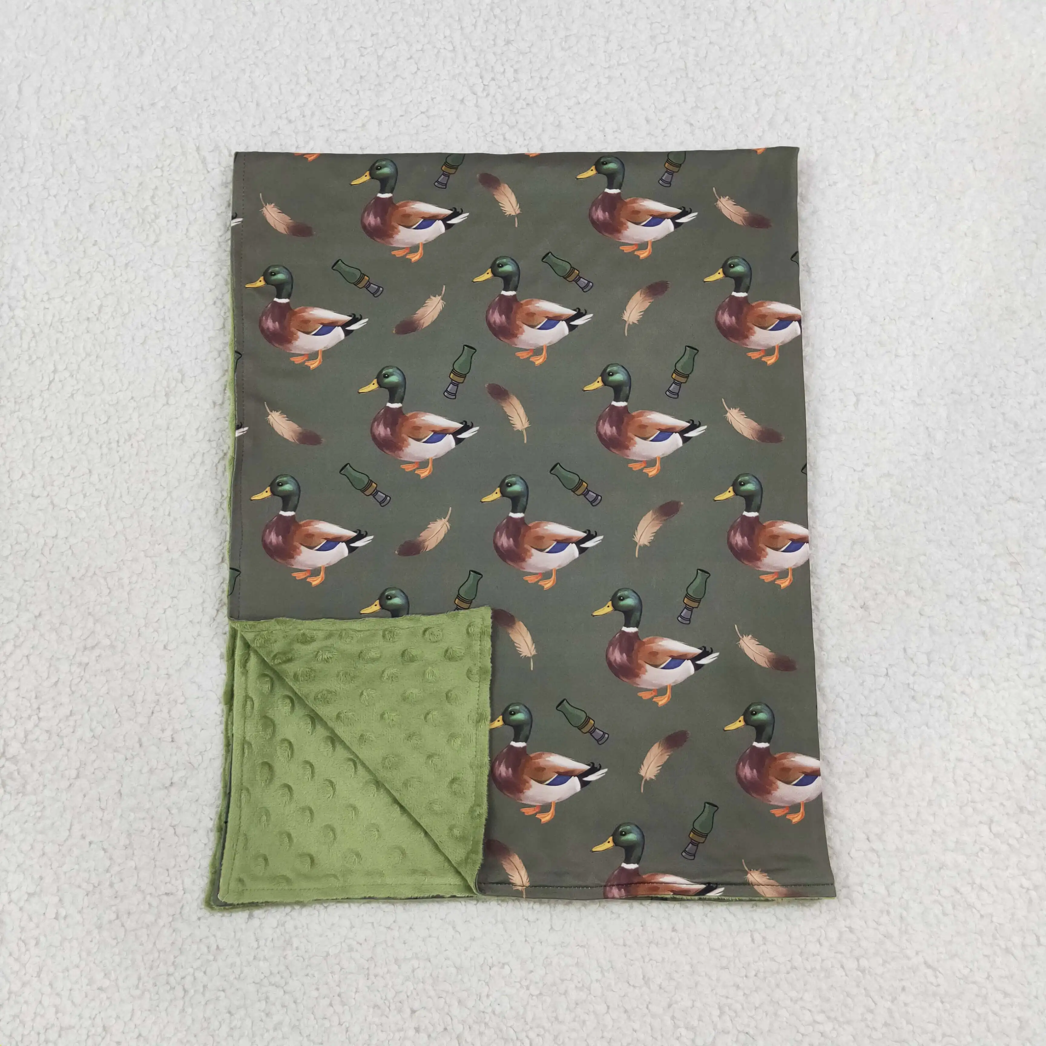 Wholesale Toddler Boys Flannel Blanket Baby Boy Children Thin Quilt Kids Ducks Green Bedding Fleece