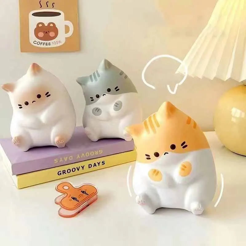 

5Pcs New Cartoon Cute Little Fresh Cat PU Slow Rebound Toys Office Squeeze Decompression Toy Pinch Music Fidget Toys Funny Gifts