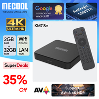 MECOOL Android 11 TV Box KM7 SE Google Certified With 2G+32G  S905Y4 BT5.1 WiFi 2.4G&5G AV1 HDR Google Voice Media Player Box