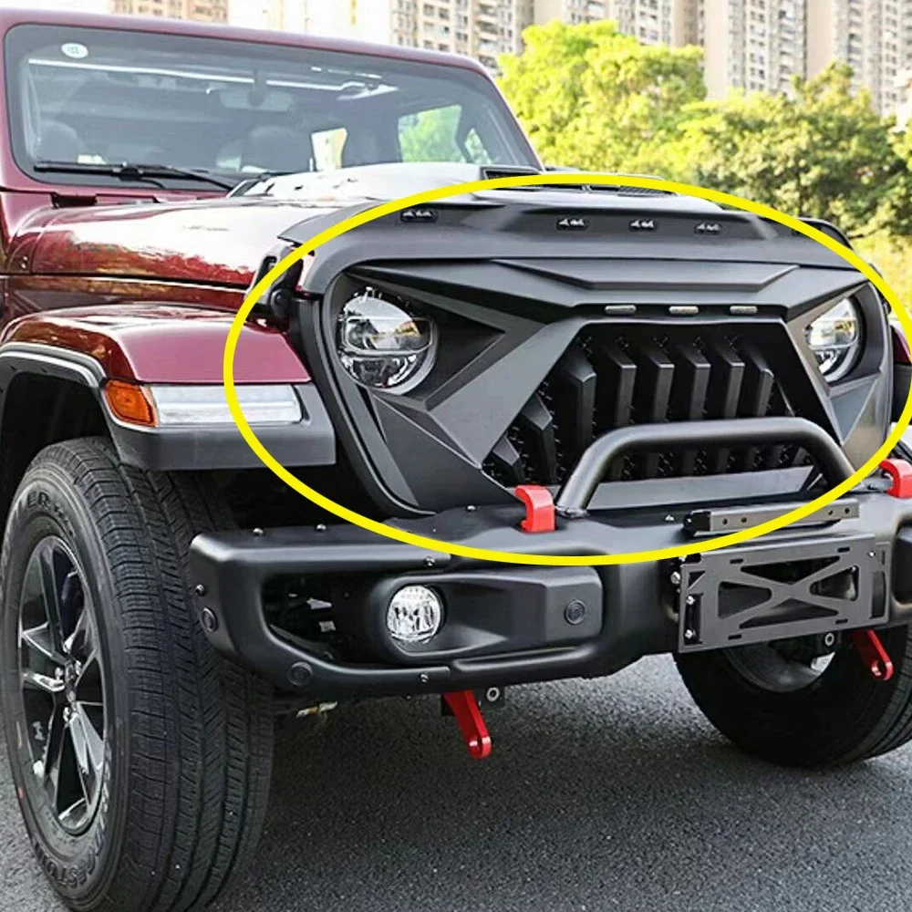 

Battle Armor Grille Guard Car Grills with Led for Jeep Wrangler JL 2018+ JL1281 LantSun