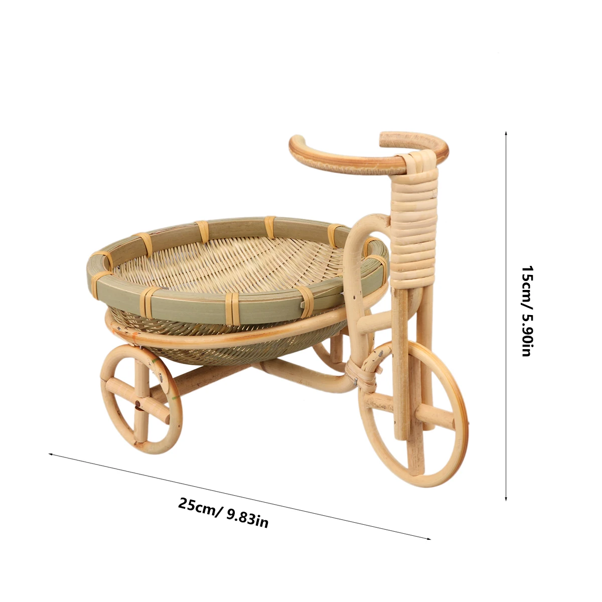 

Bamboo Woven Food Serving Basket Handmade Eco Container Storage Kitchen Dinning Room Party Wedding Tricycle Shape